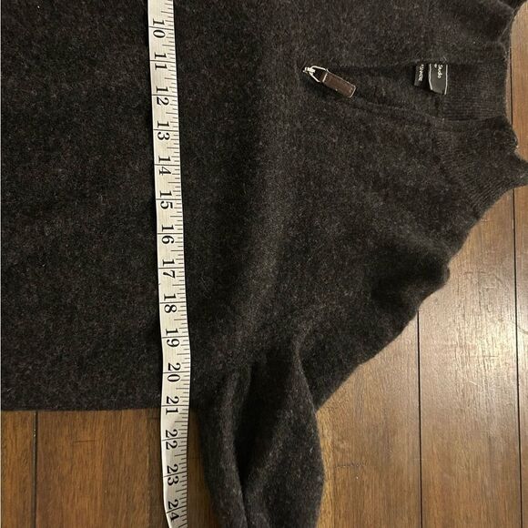 Mantovani Studio Gray Italian Cashmere Quarter Zip Sweater Size Large - Picture 4 of 7